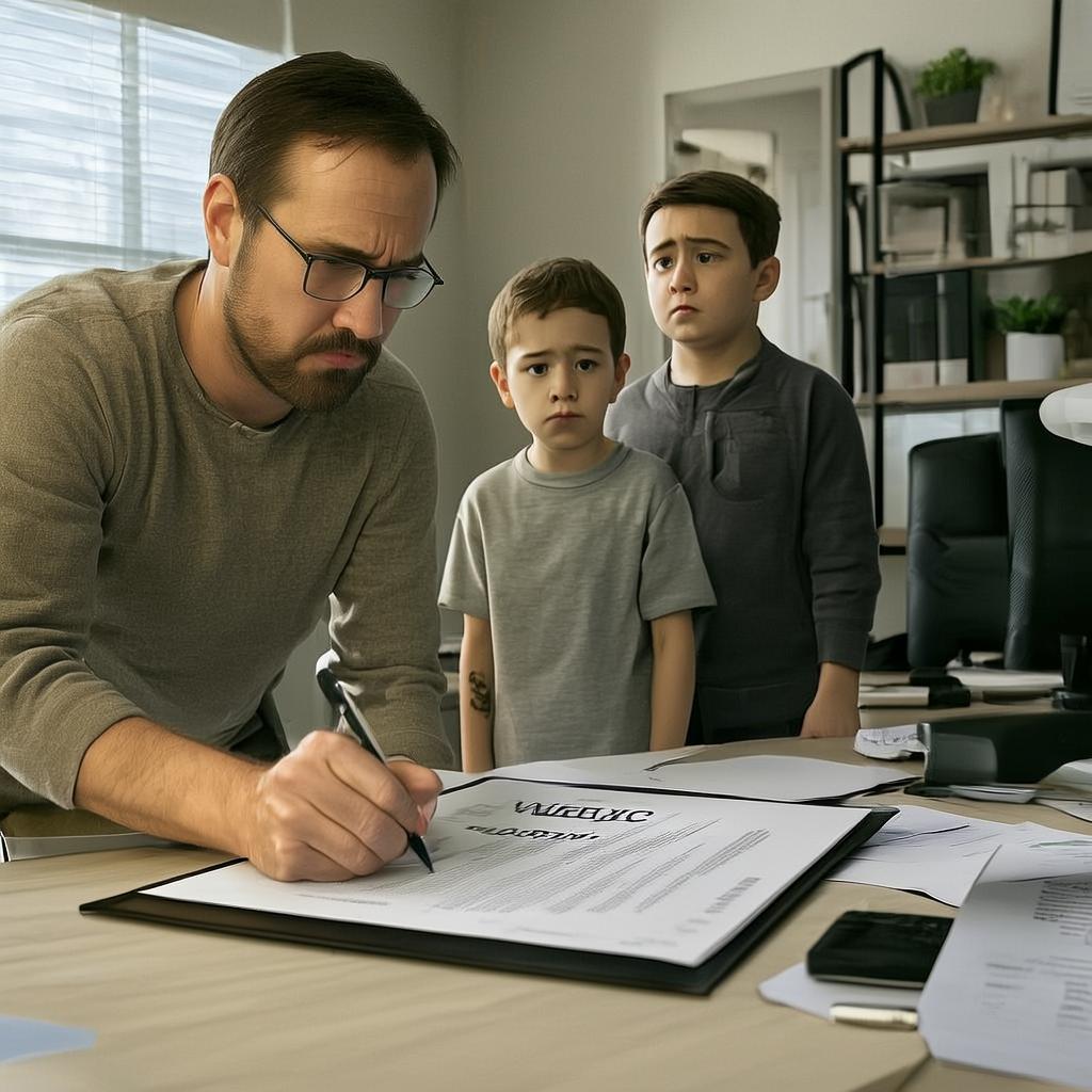 Actor Rob McElhenney with his kids
